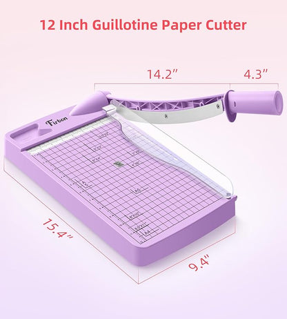Firbon 12" Guillotine Paper Cutter, Heavy Duty 12-Sheet Capacity Trimmer - Image 6