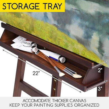 MEEDEN Large Painters Easel Adjustable Solid Beech Wood Artist Easel, Studio - Image 4