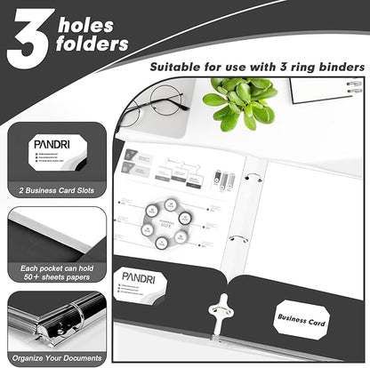 Two Pocket Portfolio Folders, PANDRI 60 Pack 3 Hole Punched 2 Pocket Folders - Image 4