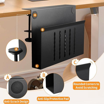 Henitol Desk Side Storage with Pen Holder, No Drill Hanging Desk Organizer - Image 3