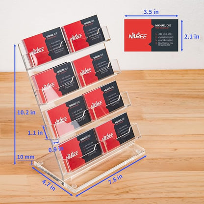 NIUBEE Acrylic Business Card Holder 8 Slots - Image 8