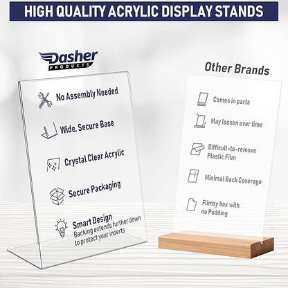 Acrylic Sign Holder 8.5 x 11, Slant Back Display Stand, A-Frame Flyer Display - Image 3