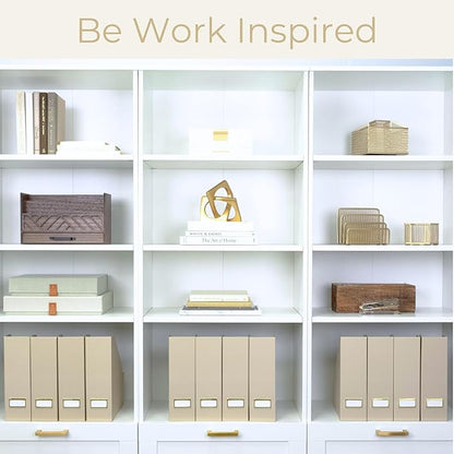 BLU MONACO | Set of 6 Foldable Taupe Magazine File Holders - Image 2