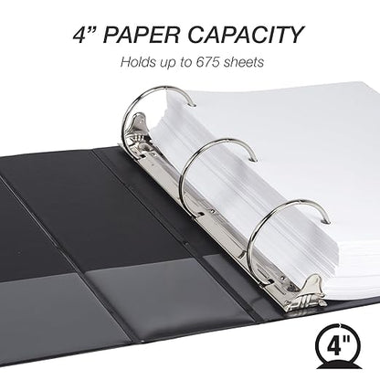 Samsill 4 Inch 3 Ring Binders, Made in USA, Economy Round Ring, 675 Sheet - Image 2