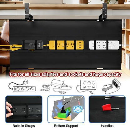 Under Desk Cable Management Tray, Clamp/Screw Mount Desk Cable Management - Image 2