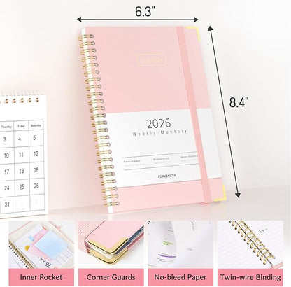 Forvencer 2026 Planner, Hardcover Calendar Planner Weekly and Monthly, Jan 2026 - Image 5