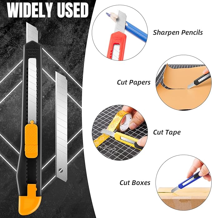 TIFICAL 24-Pack Retractable Box Cutter | 9mm Snap-Off Blades - Image 3