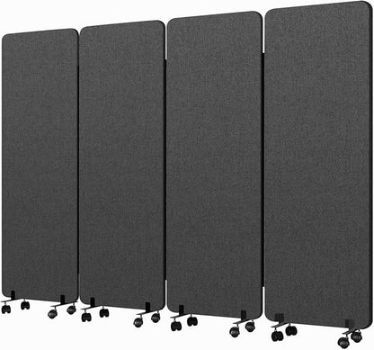 Soundproof Room Divider W/Wheels, 66in Office Dividers by YASRKML