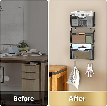 Docnest 6 Pack Hanging Wall File Holders, Mesh Wall Letter File Holder - Image 3