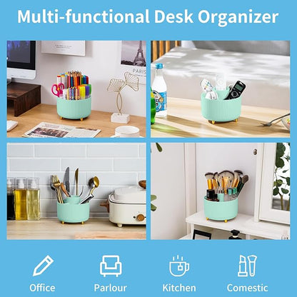 Marbrasse Desk Organizer, 360-Degree Rotating Pen Holder, Desk Organizers and - Image 2