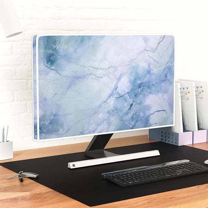 Baocicco Fashion Haze Blue Marble Computer Monitor Dust Cover 26, 28 Inch Full - Image 6
