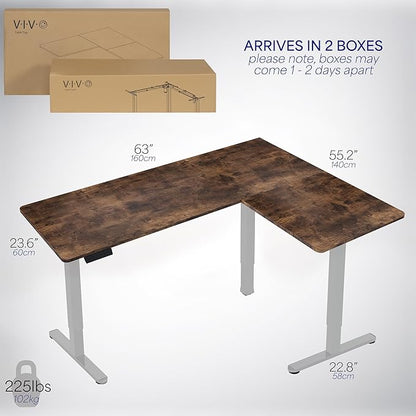 VIVO Electric Corner 63 x 55 inch L-Shaped Standing Desk, Memory Height - Image 6