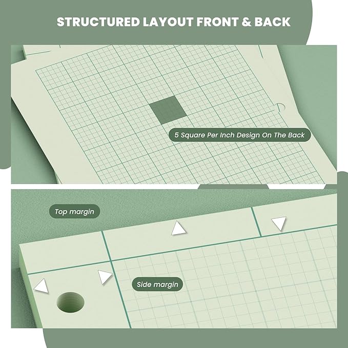 Engineering Paper 8.5 x 11, 100 Sheets Top Glue Binding Engineering Notebook - Image 5