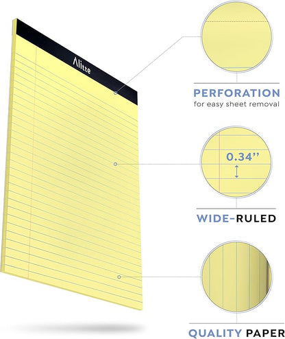Alitte Yellow Legal Notepads 8.5 x 11, No Ink Bleeding - Image 2
