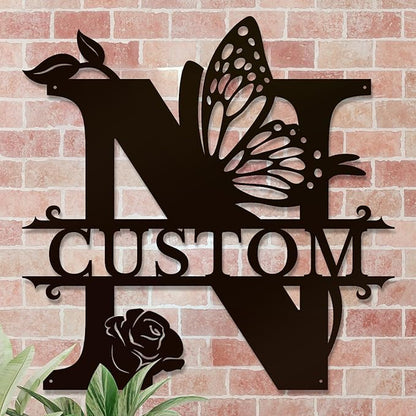 Personalized Custom Letter Name metal Signs, Custom Black Letter Monogram Wall - Image 4