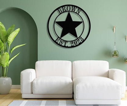 Personalized Texas Star Family Name Sign, Metal Star, Texas Home Decor - Image 3