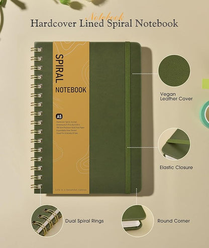 Graph Spiral Journal Notebook, A5 Hardcover Spiral Journals - Image 2