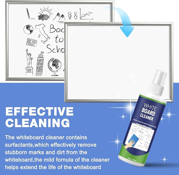 Dansib 12 Pack Whiteboard Cleaner Spray 8.5oz Dry Erase Board Cleaner - Image 4