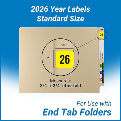 2026 Year Labels, Doctor Stuff 2026 Chart Stickers, Fluorescent Yellow Color - Image 3