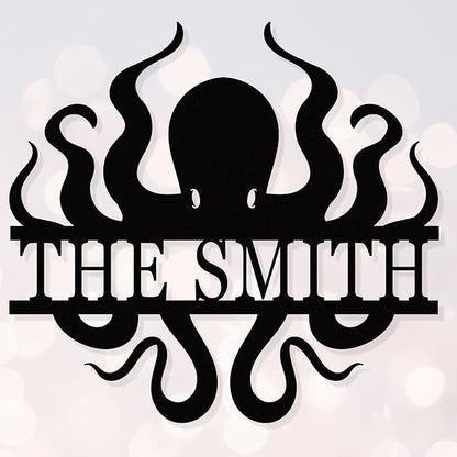 Custom octopus metal signs，personalise octopus wall art，octopus decor，funny by HYTSIGN
