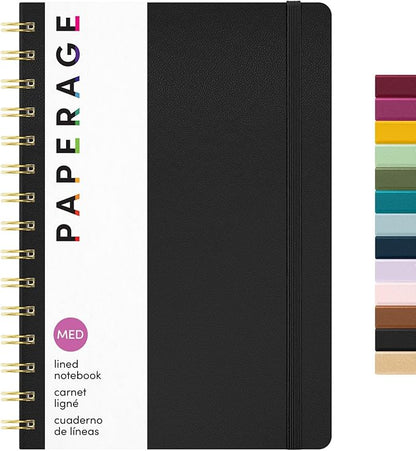 PAPERAGE Lined Spiral Journal Notebook, 160 Pages, Hardcover Journal by PAPERAGE