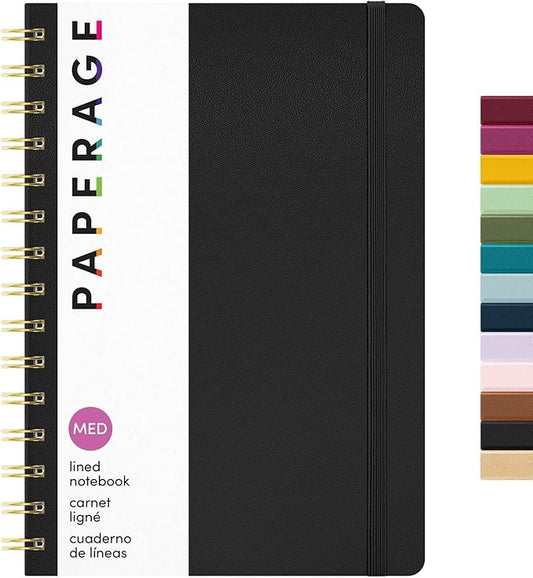 PAPERAGE Lined Spiral Journal Notebook, 160 Pages, Hardcover Journal by PAPERAGE