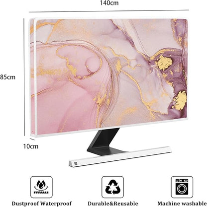 Baocicco Pink Gold Marble Waterproof Screen TV Cover 58, 60 Inch Decorative - Image 2