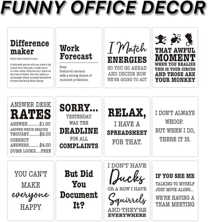 Funny Office Decor Desk Signs, 12 Different Cards Desktop Novelty, Boss Day - Image 2