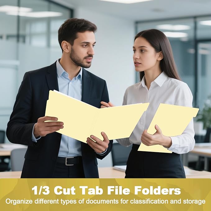 Manila Folders, HERKKA 220 Pack 1/3 Cut Tab File Folders, Manila Folders 8.5 x - Image 7