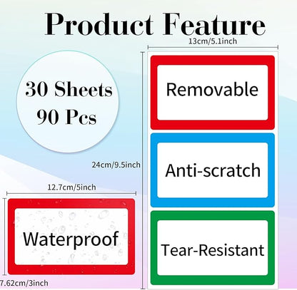 Removable Colored Labels Stickers, 3X5 Inch Removable Large Label Stickers - Image 2
