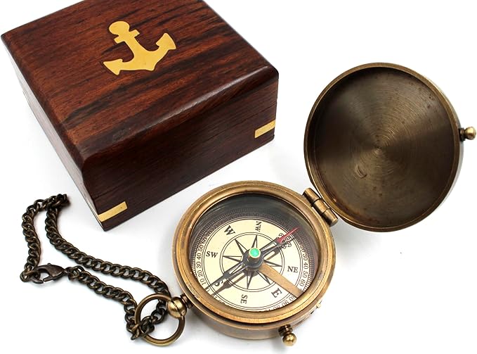 Be Strong and Courageous, Do Not Be Afraid Brass Engraved Compass - Image 6