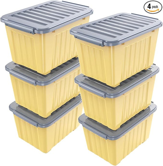 Nazhura Plastic Storage Bin, Stackable and Nestable Storage Boxes by NazhuraGoodCompanionAtHome