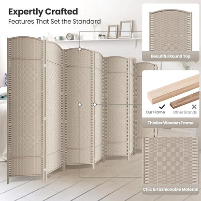 Cocosica 8 Panel Room Divider, 6Ft Folding Privacy Screen, Tall - Image 2