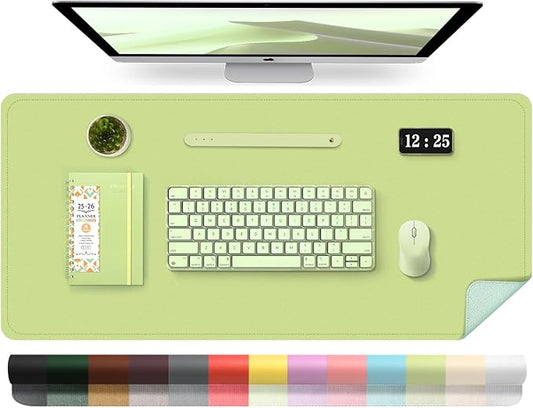 Leather Desk Pad Protector, Large Mouse Pad, Non-Slip Blotter, Laptop Desk Pad by BLESWIN