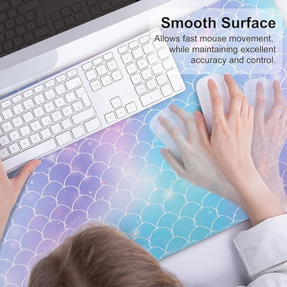 QIYI Large Desk Pad, Colorful Mouse Pad Desktop Decor, Waterproof PU Leather - Image 5