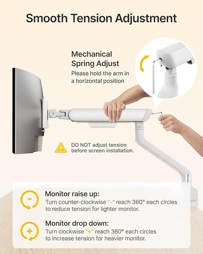 monTEK Dual Monitor Arm, Mechanical Spring Monitor Arm - Image 9