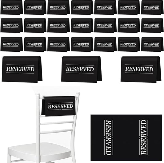 24 Pcs Reserved Seating Signs Reserved Chair Sign Printed Placeholder by Unknown
