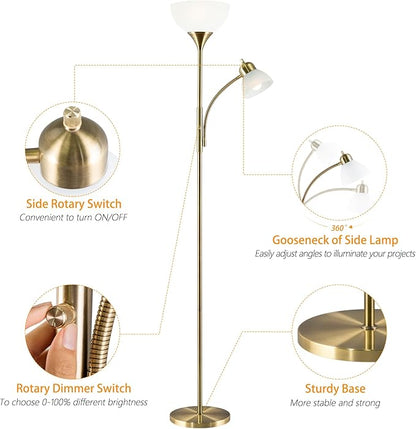 Floor Lamp, Dimmable Standing lamp, Stepless Dimming Brightness, Included 9W - Image 4