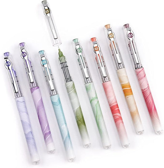 WRITECH Liquid Ink Rollerball Pens: Multi Colored 0.5mm Extra Fine Point Tip by WRITECH