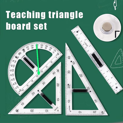 Magnetic Geometry Tool, Protractor, Triangle Rulers Easy Attachment Blackboard - Image 2