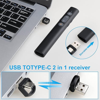 Presentation Clicker Presentation Remotes, Type C/USB A 2 in 1 Pointer - Image 2