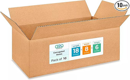 Medium Shipping & Moving Boxes 18x8x6 inches by IDLPackaging