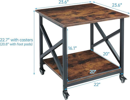 Fannova Large Printer Stand, 23.6 x 23.6 x 22.6 Inches Square Printer Table - Image 2