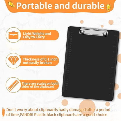 Black Clipboards, PANDRI 26 Pack Plastic Black Clipboards - Image 3