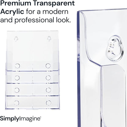 SimplyImagine Acrylic Brochure Holder, 4 Tier Clear Literature - Image 2