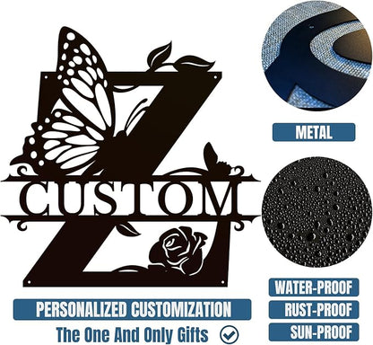 Personalized Custom Letter Name metal Signs, Custom Black Letter Monogram Wall - Image 6