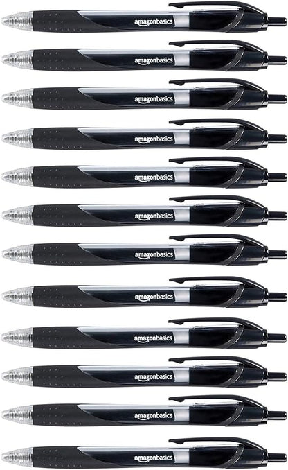 Amazon Basics Retractable Gel Ink Pens, Fine Point, Smooth Writing by AmazonBasics