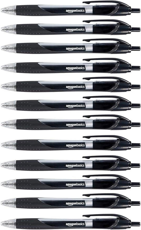 Amazon Basics Retractable Gel Ink Pens, Fine Point, Smooth Writing by AmazonBasics