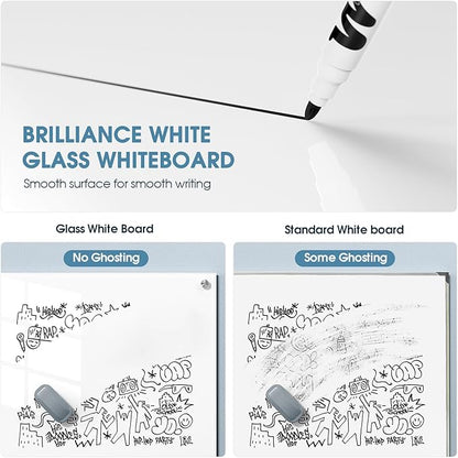 MaxGear Glass Whiteboard, Tempered Magnetic Dry Erase Board Ultra White - Image 7