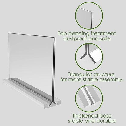 newnewshow Acrylic Sign Holder 11x8.5 Inch 3 Pack Horizontal T Shape - Image 6
